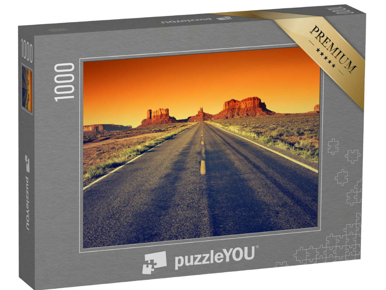 puzzle 1000 dílků „Cesta do Monument Valley při západu slunce, USA“