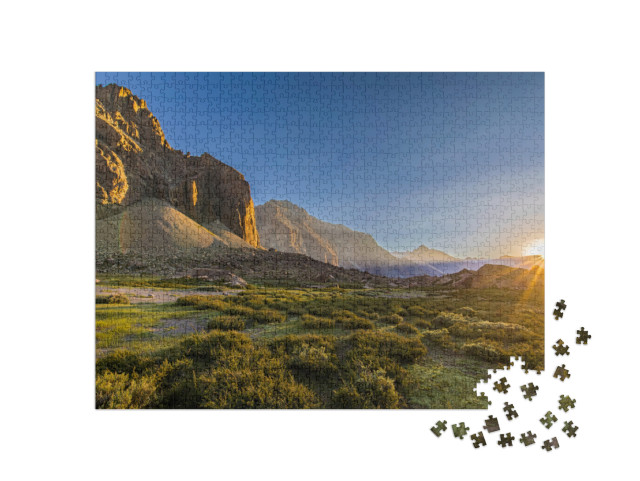 puzzle 1000 dílků „Západ slunce v Cajon del Maipo, Chile“