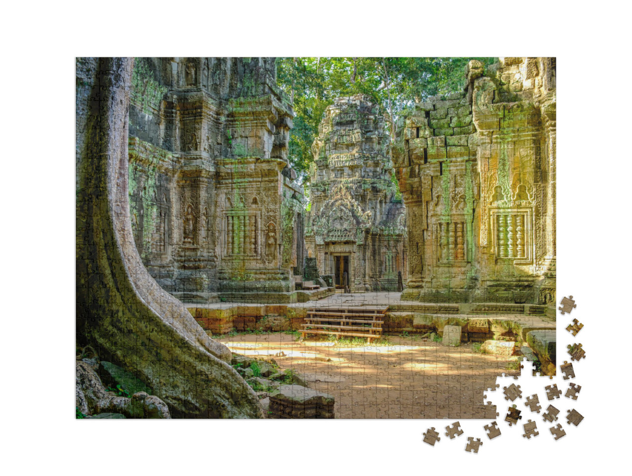 puzzle 1000 dílků XXL „Chrám Ta Prohm, součást Angkor Watu, Kambodža“