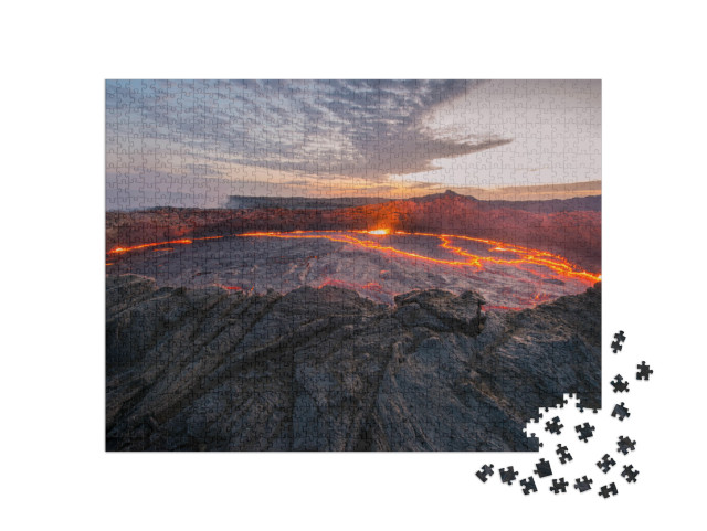 puzzle 1000 dílků „Ertale je nejaktivnější sopka v Etiopii“