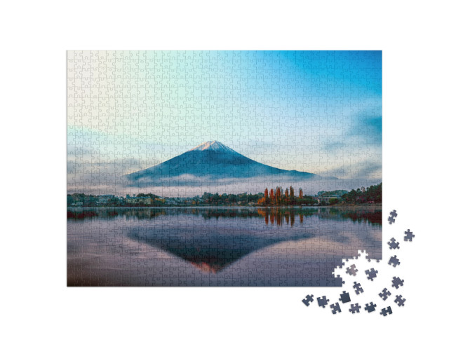 puzzle 1000 dílků „Hora Fudži v časných ranních hodinách, Japonsko“