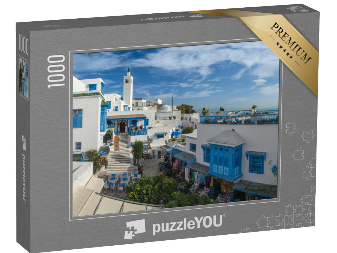 puzzle 1000 dílků „Krásný výhled na Sidi Bou Said, Tunis, Tunisko“