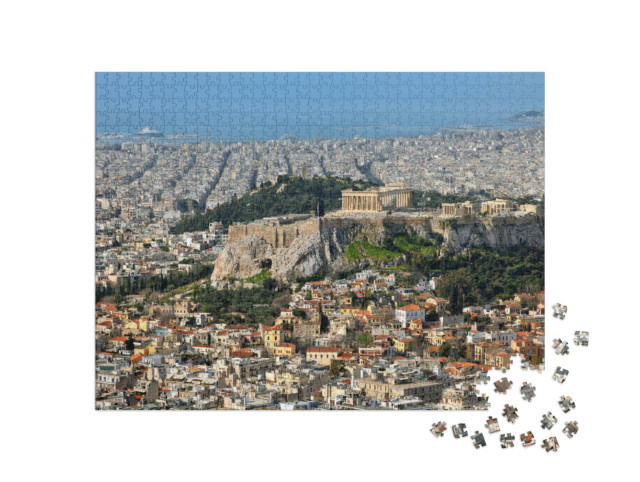 puzzle 1000 dílků „Pohled na město a Akropoli, Athény, Řecko“