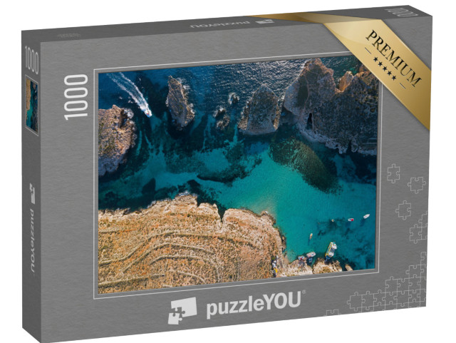 puzzle 1000 dílků „Letecký pohled na Modrou lagunu na Maltě“