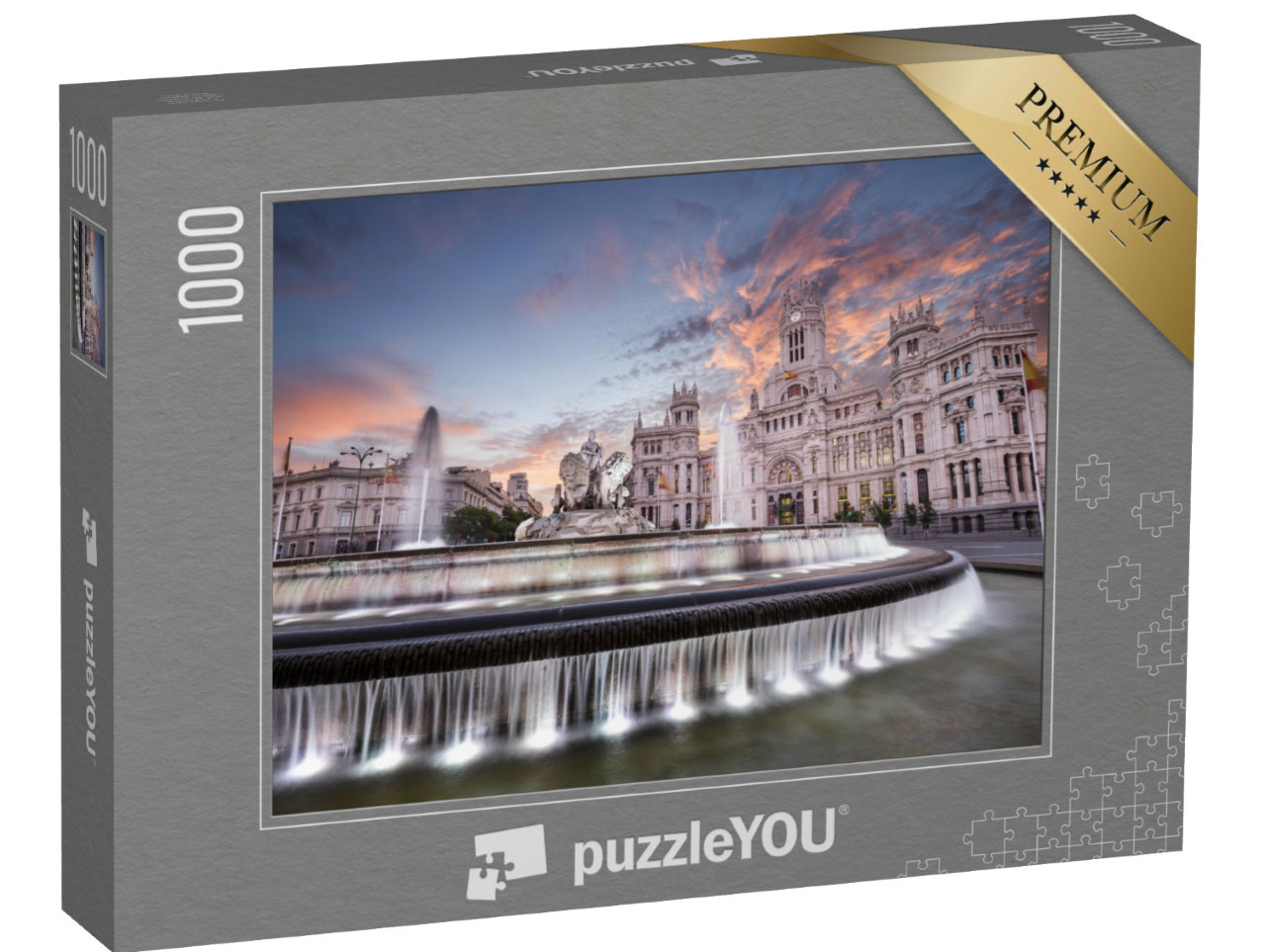 puzzle 1000 dílků „Komunikační palác a náměstí Cibeles, Madrid, Španělsko“