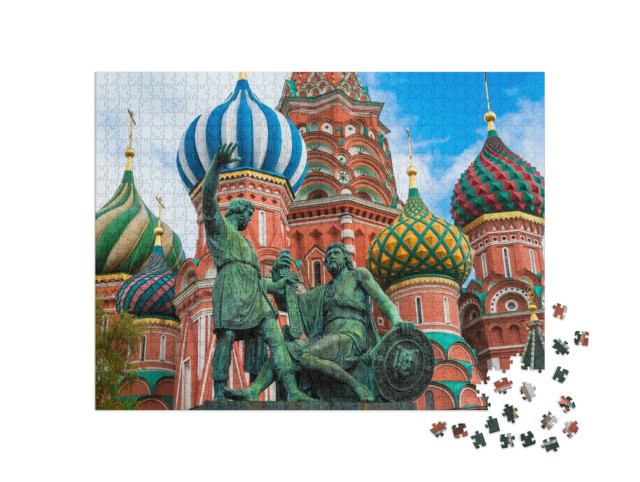 puzzle 1000 dílků „Chrám Vasila Blaženého na Rudém náměstí v Moskvě, Rusko“