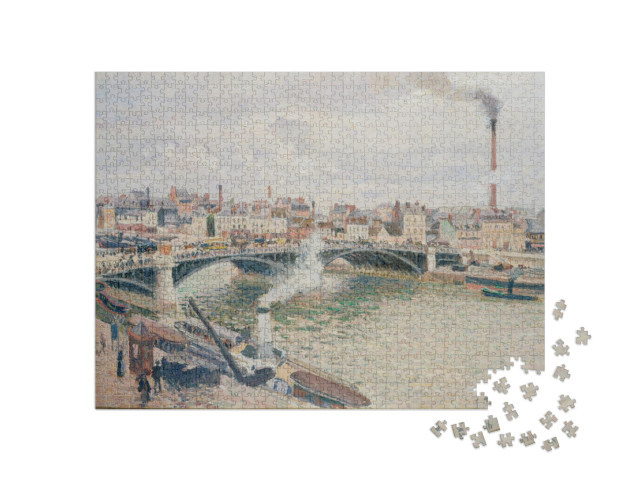 puzzle 1000 dílků „Camille Pissarro - Ráno, zamračený den, Rouen“