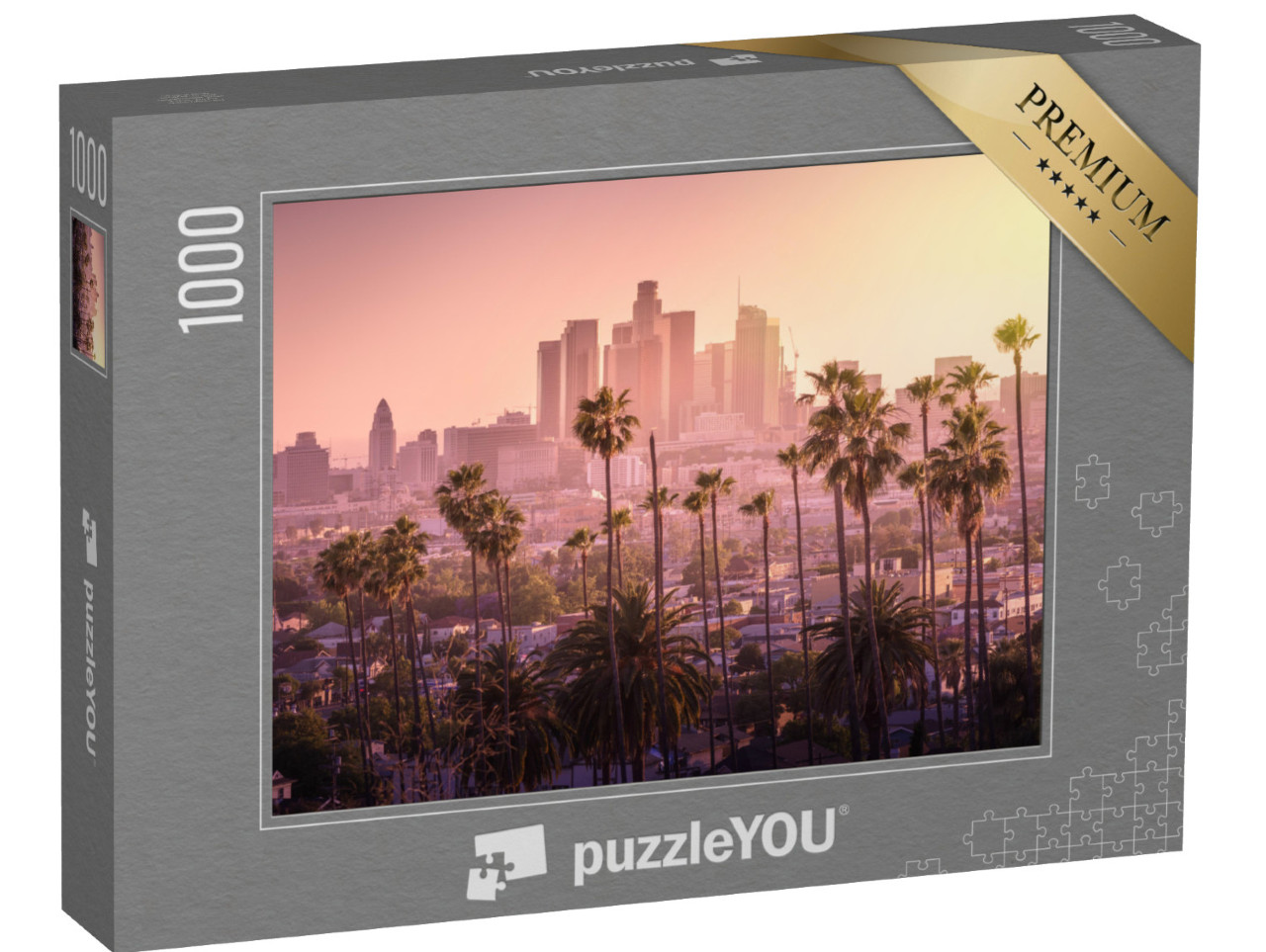 puzzle 1000 dílků „Panorama Los Angeles při západu slunce, Kalifornie, USA“