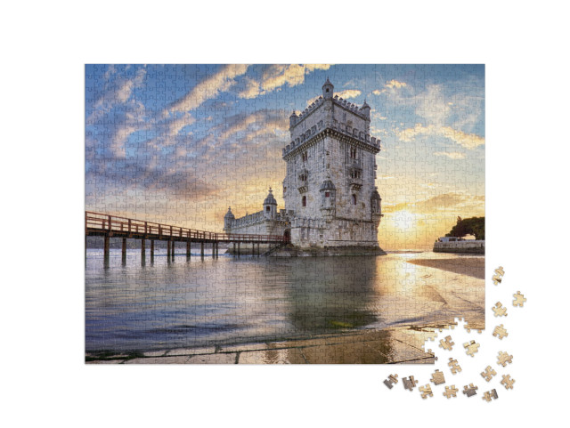 puzzle 1000 dílků „Lisabon, věž Belem na řece Tagus v Portugalsku“