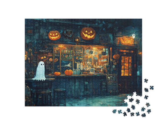 puzzle 1000 dílků „Halloweenský stánek“