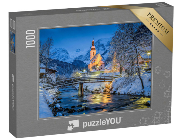 puzzle 1000 dílků „Vánoční poutní kostel svatého Šebestiána, Berchtesgadener Land, Německo“