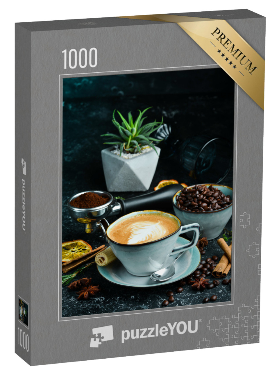 puzzle 1000 dílků „Čerstvě uvařené cappuccino s latte artem“
