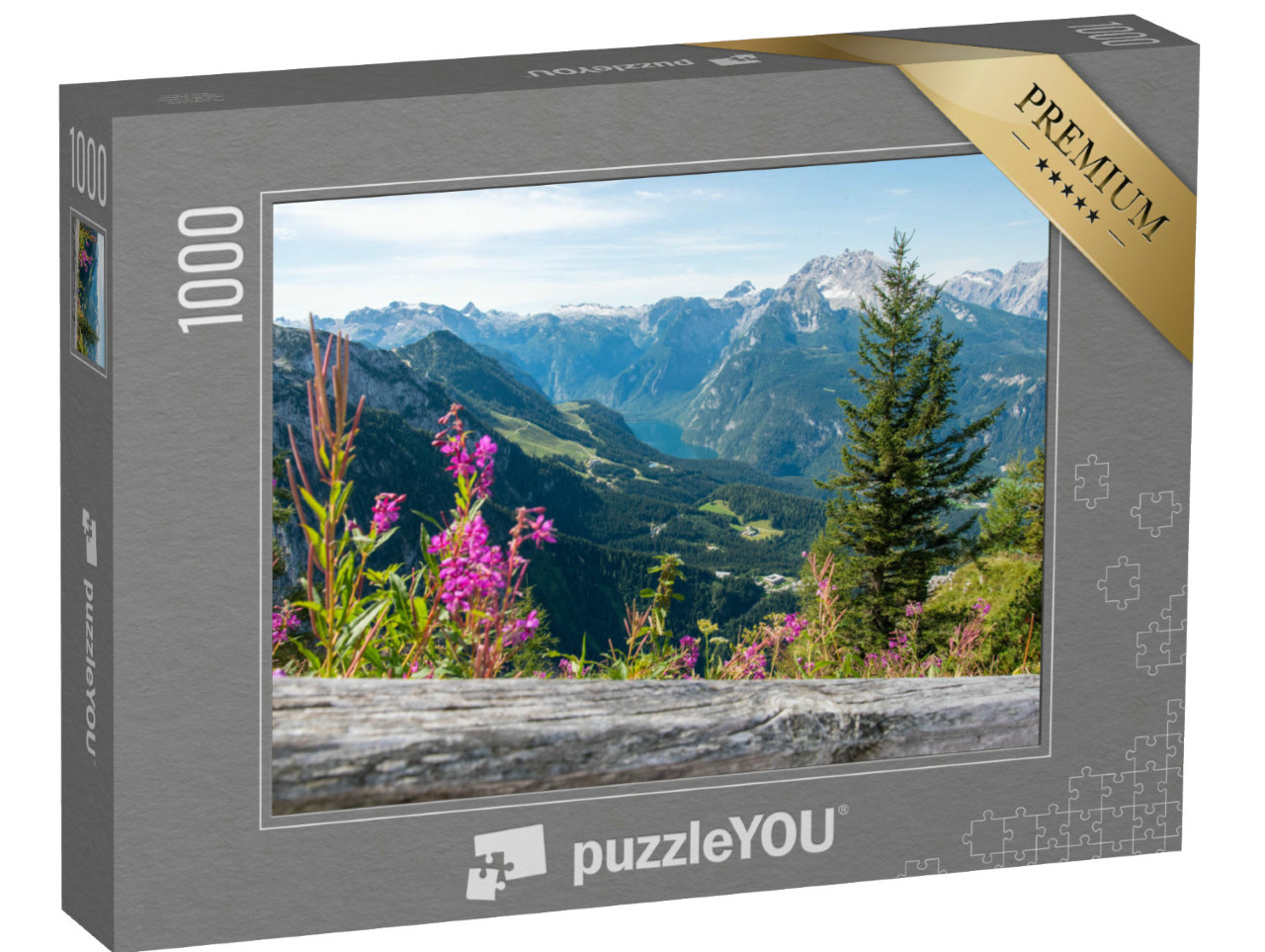 puzzle 1000 dílků „Pohled z Orlího hnízda na Königssee, Obersalzberg, Berchtesgaden“