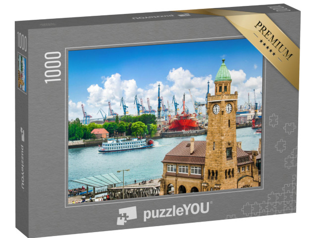 puzzle 1000 dílků „Krásný výhled na hamburská mola“