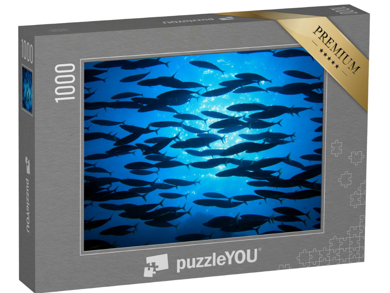 puzzle 1000 dílků „Hejno ryb v modrých vodách oceánu“