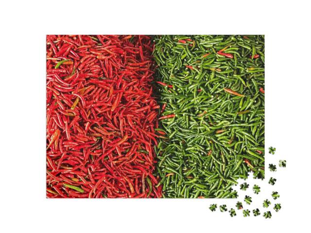 puzzle 1000 dílků „Červené a zelené chilli papričky“