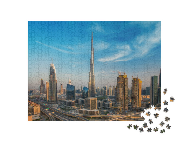 puzzle 1000 dílků „Dubajské panorama s krásným městem“