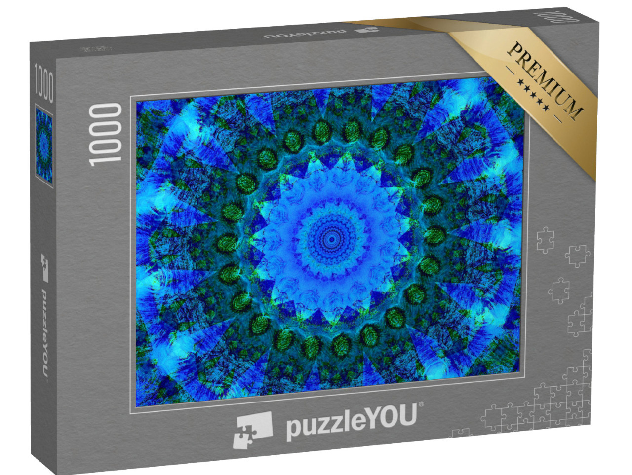 puzzle 1000 dílků „Elektricky modrá mandala“