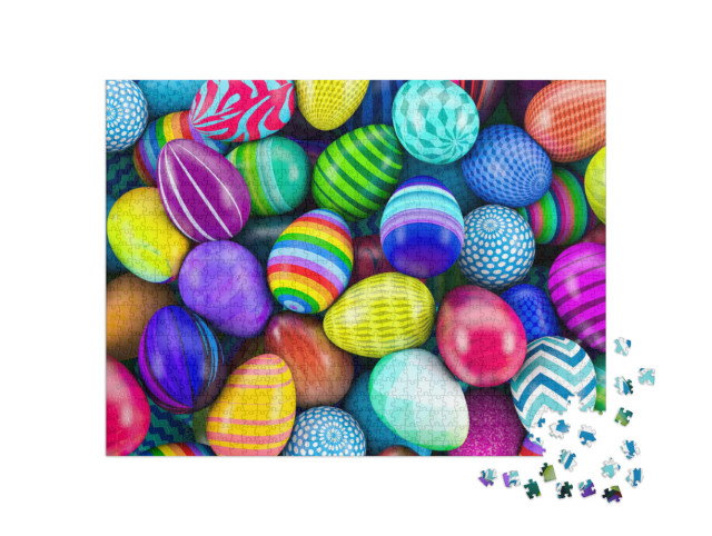 puzzle 1000 dílků „Barevná velikonoční vajíčka“