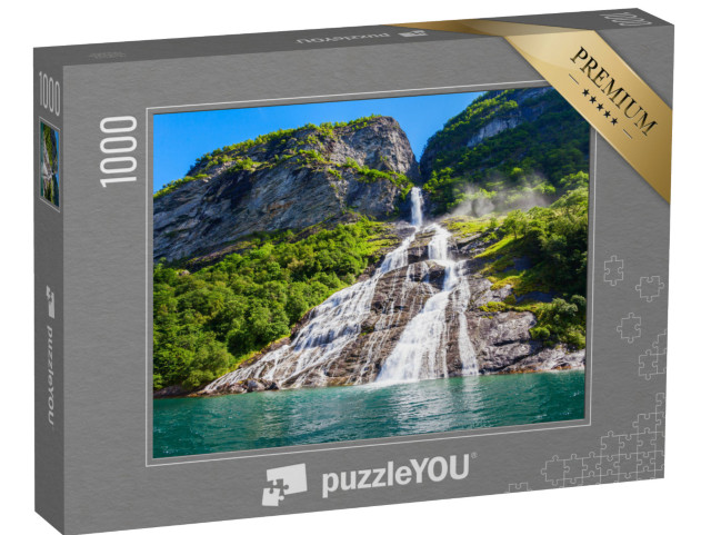 puzzle 1000 dílků „Geirangerfjord: vodopád Sedm sester, Geiranger, Norsko“