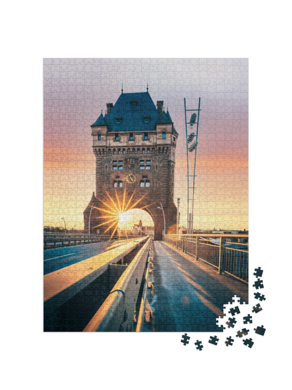 puzzle 1000 dílků „Worms se slavným mostem Nibelungů, Německo“