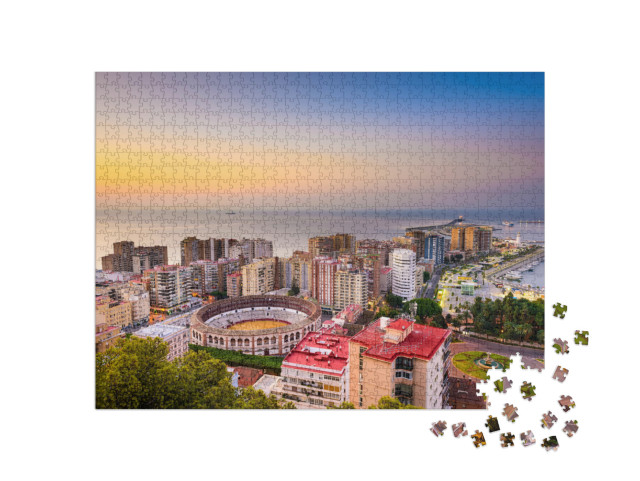 puzzle 1000 dílků „Soumrak nad Málagou, Španělsko“