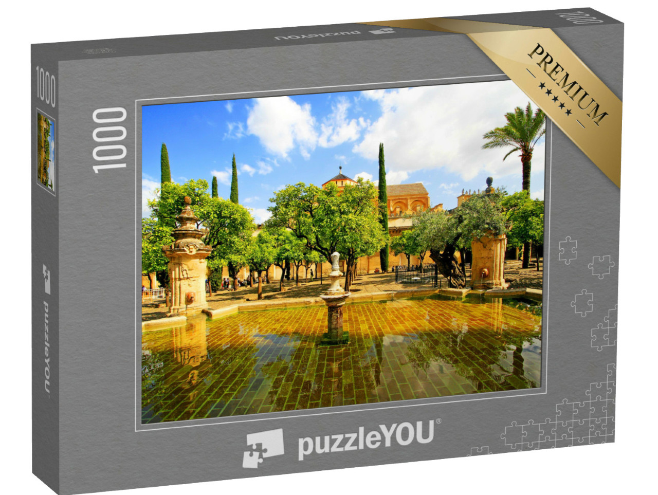 puzzle 1000 dílků „Fontána na vnitřním nádvoří katedrály Mezquita v Córdobě v Andalusii“