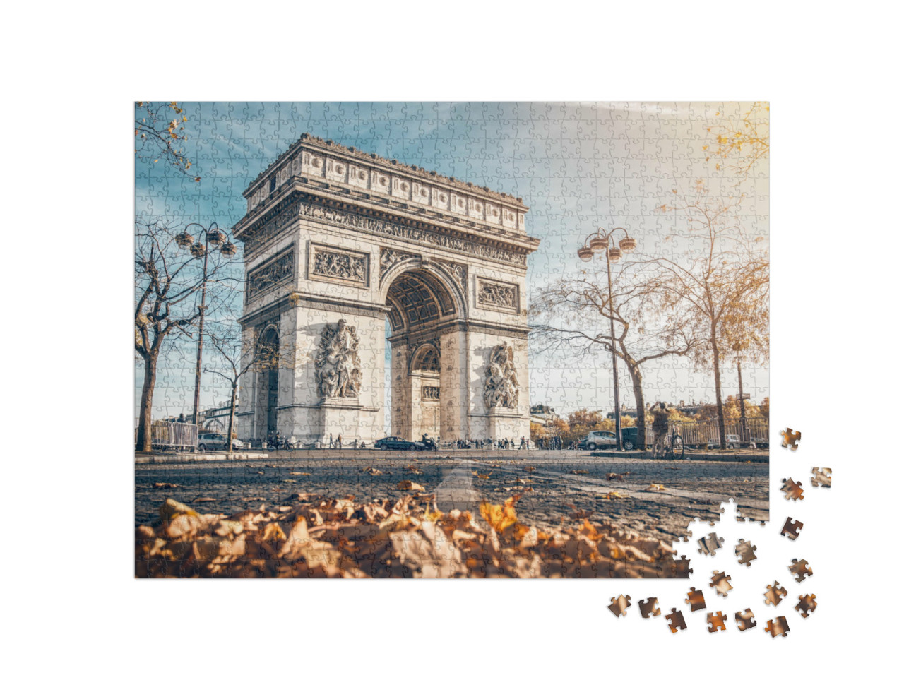 puzzle 1000 dílků „Vítězný oblouk: podzimní Paříž, Francie“