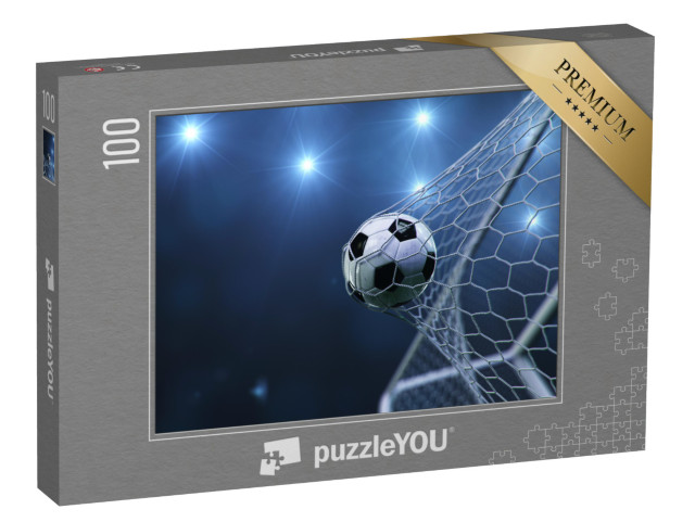 puzzle 100 dílků „Fotbalový míč v brankové síti“