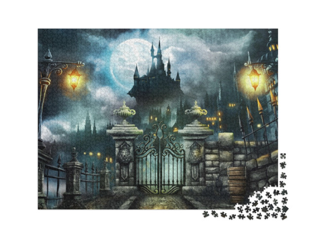 puzzle 2000 dílků „Halloweenský hrad“