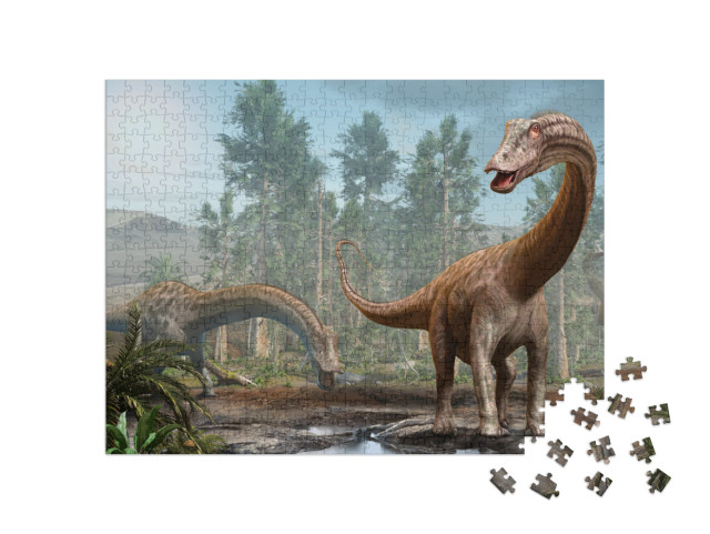 puzzle 500 dílků „Diplodocus jako dinosaurus jurské éry“
