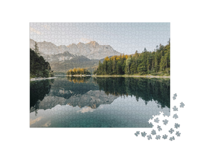 puzzle 1000 dílků „Eibsee u Grainau, Bavorsko, Německo“