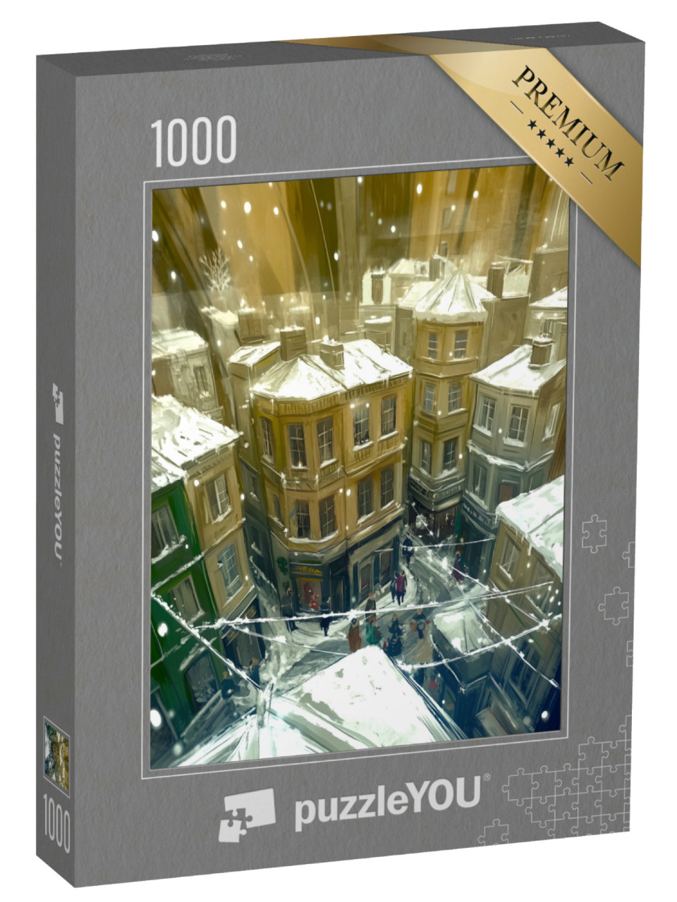 puzzle 1000 dílků „Kouzlo Vánoc se vznáší nad městem“