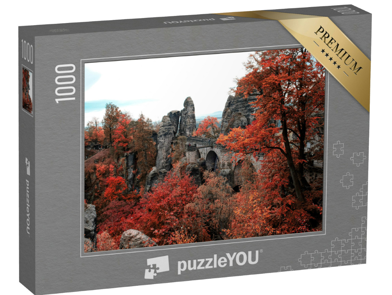 puzzle 1000 dílků „Podzimní most Bastei, Německo“