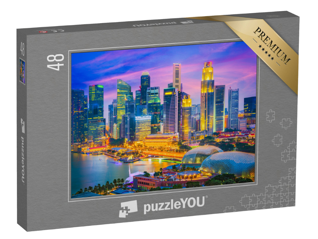 puzzle 48 dílků „Singapurské panorama ve večerním světle“