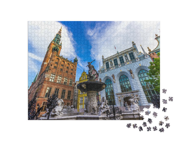 puzzle 1000 dílků „Slavná Neptunova fontána, Gdaňsk, Polsko“