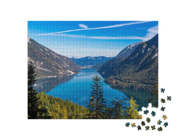 puzzle 1000 dílků „Idylické jezero Achensee, Tyrolsko, Rakousko“