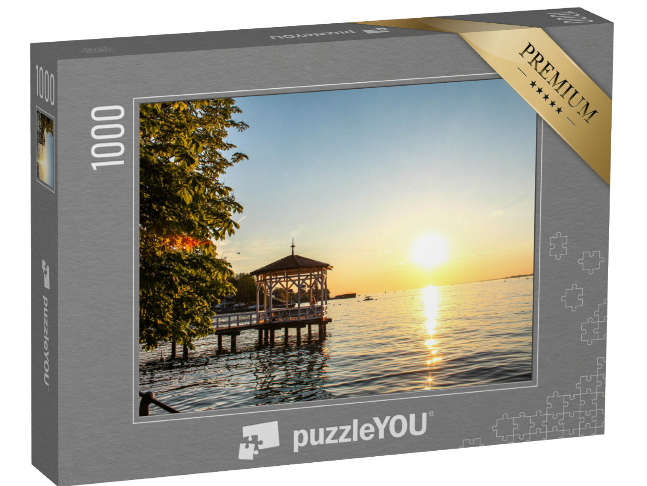 puzzle 1000 dílků „Pohled na Bodamské jezero u Bregenzu“