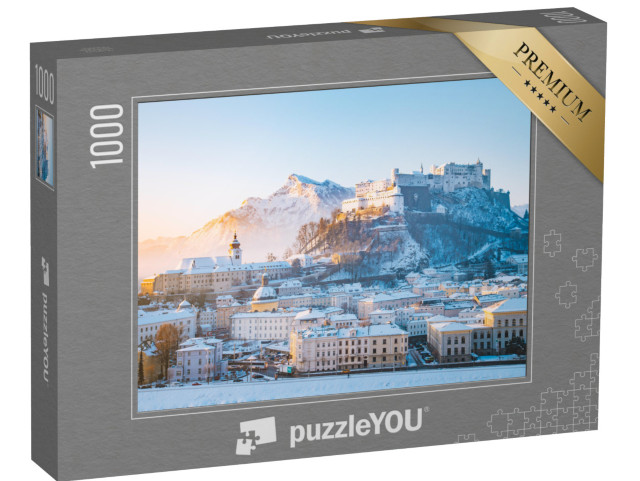 puzzle 1000 dílků „Salcburk s pevností Hohensalzburg a řekou, Rakousko“