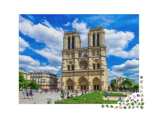 puzzle 2000 dílků „Katedrála Notre Dame de Paris v Paříži, Francie Architektura a pamětihodnosti Paříže“