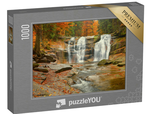 puzzle 1000 dílků „Mumlavský vodopád na podzim, Krkonoše, Česká republika“