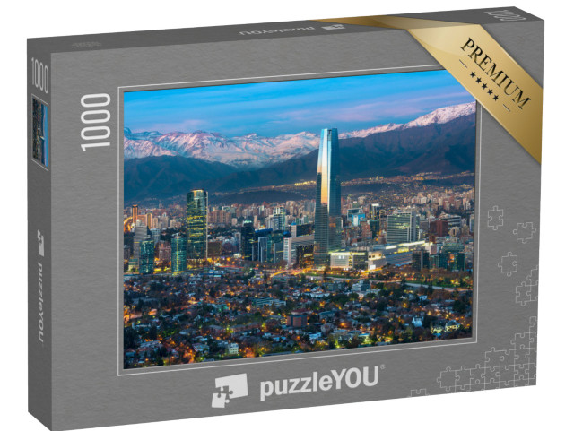 puzzle 1000 dílků „Panoramatický pohled na Providencii a Las Condes, mrakodrapy v Santiagu de Chile“