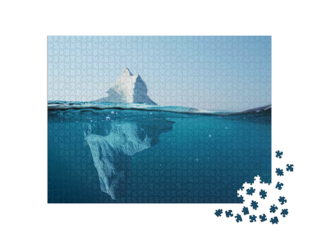 puzzle 1000 dílků „Ledovec v oceánu s výhledem pod vodu“