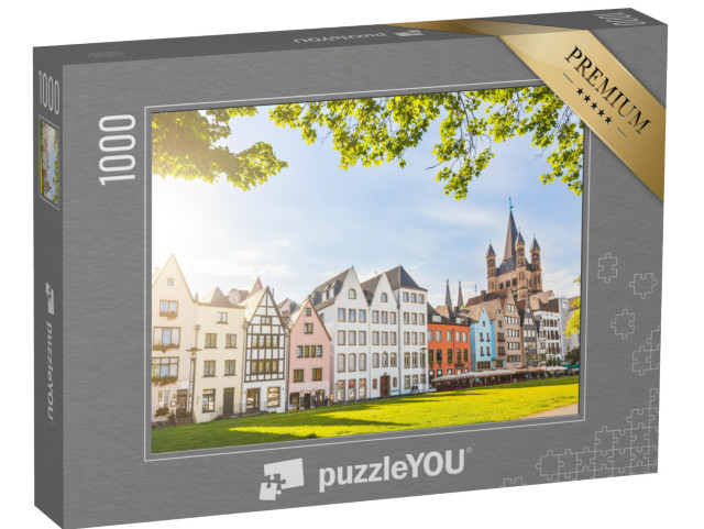 puzzle 1000 dílků „Barevné domy a zelený park v Kolíně nad Rýnem, Německo“