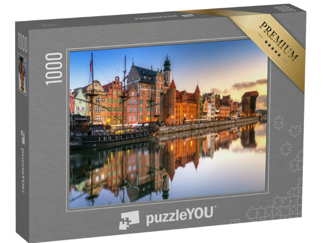 puzzle 1000 dílků „Gdaňsk na krásné řece Motlawa, Polsko“