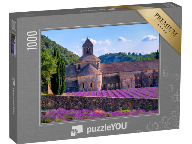 puzzle 1000 dílků „Pole fialové levandule v květu u kláštera Senanque, Provence, jižní Francie“