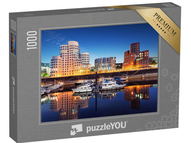 puzzle 1000 dílků „Düsseldorf Zollhof Skyline“