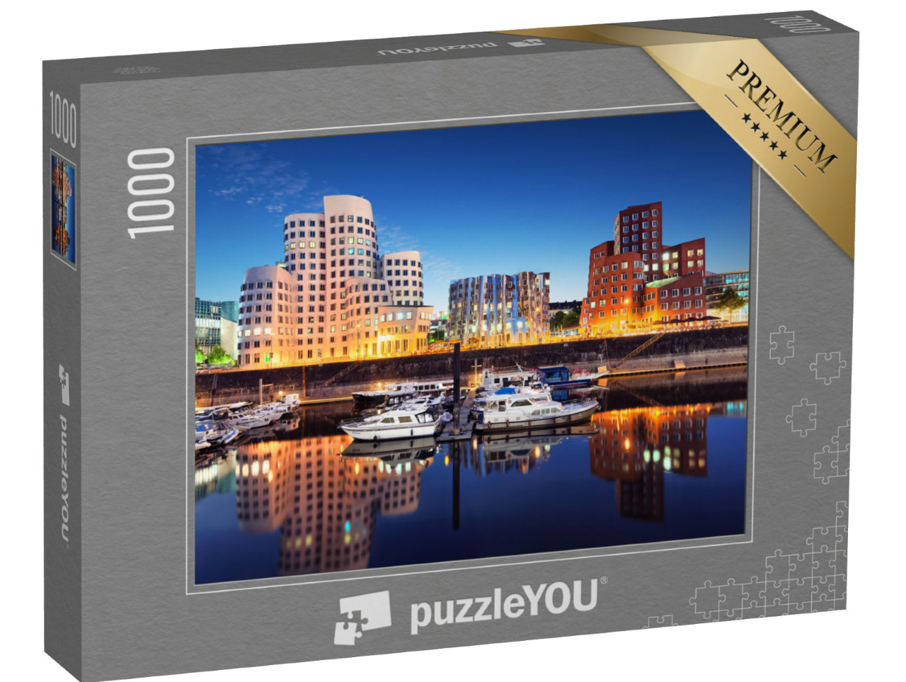 puzzle 1000 dílků „Düsseldorf Zollhof Skyline“