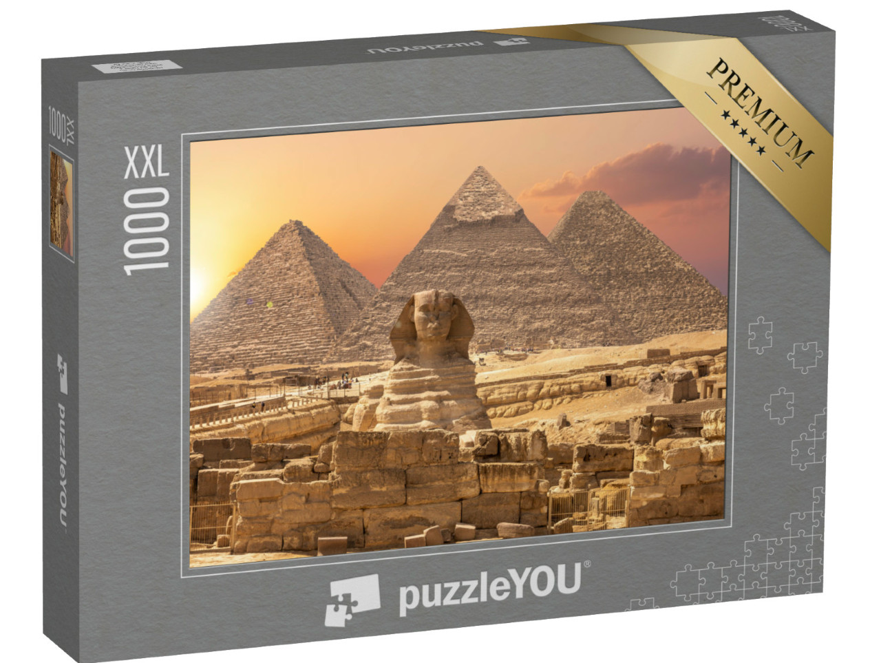 puzzle 1000 dílků XXL „Divy světa, pyramidy se Sfingou, Gíza, Egypt“