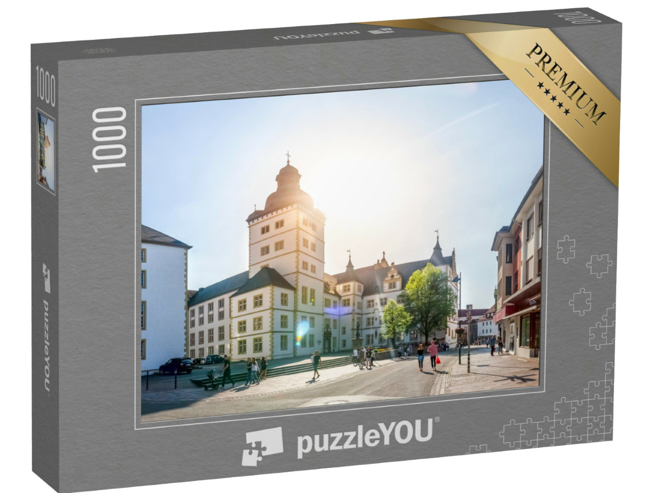 puzzle 1000 dílků „Staré město Paderbornu, Německo“